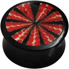 Red Shell Inlayed Horn Plug
