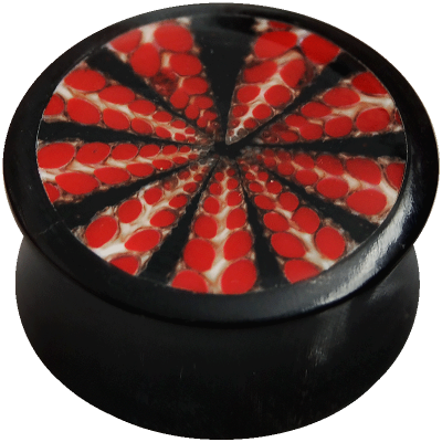 Red Shell Inlayed Horn Plug Orecchio