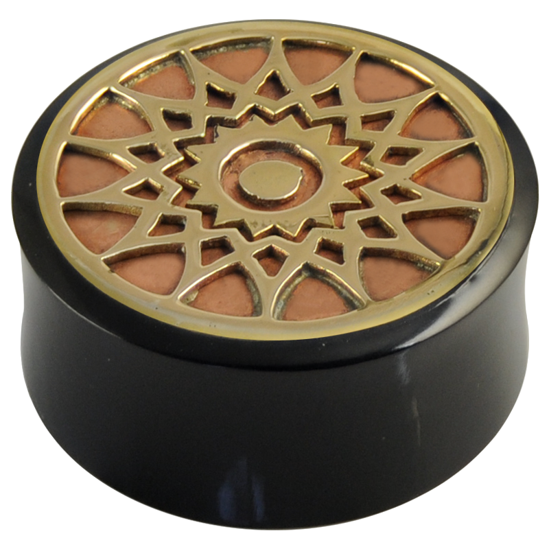 Buffalo Horn Plug with Brass on Copper Shield (price for pair) Orecchio