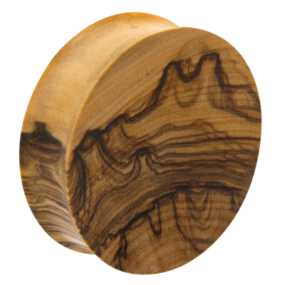 Concave Olive Wood Plug (price for pair) Orecchio