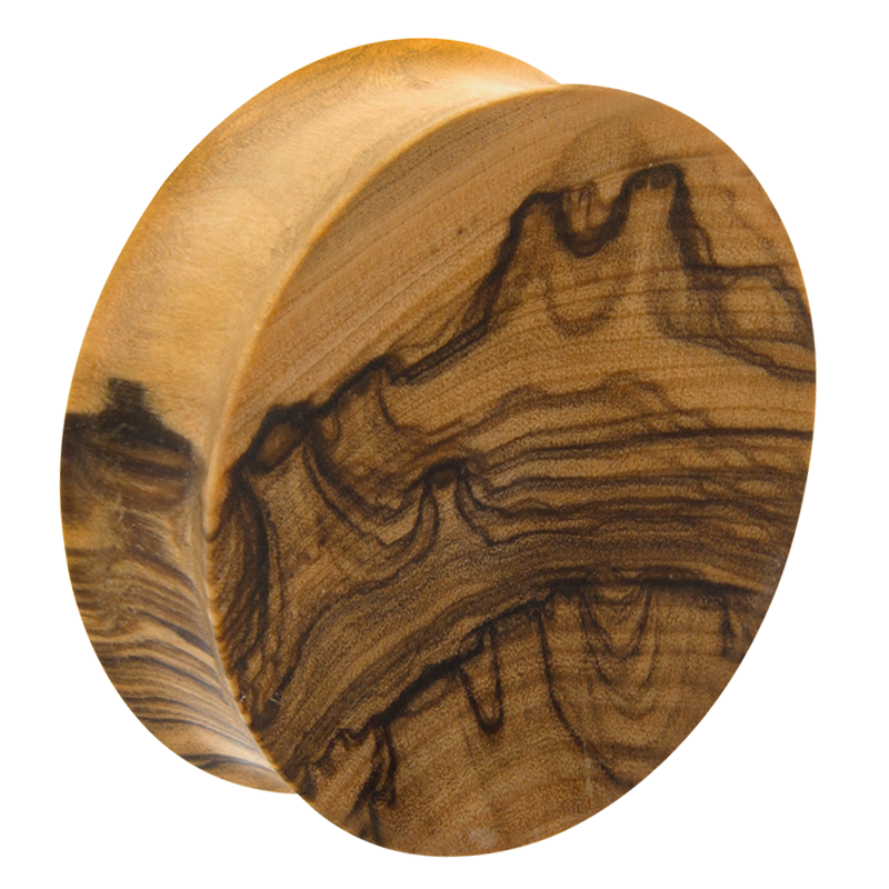 Concave Olive Wood Plug (price for pair) Orecchio