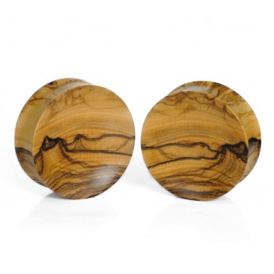 Concave Olive Wood Plug (price for pair) Orecchio