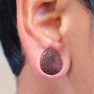 Rose Wood Tear Drop Plug Orecchio