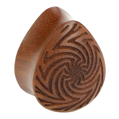 Rose Wood Tear Drop Plug Orecchio