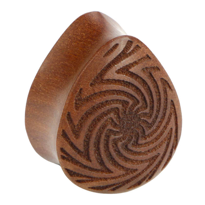 Rose Wood Tear Drop Plug Orecchio