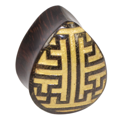 Sayagata Thamarind Wood Teardrop Plug Orecchio
