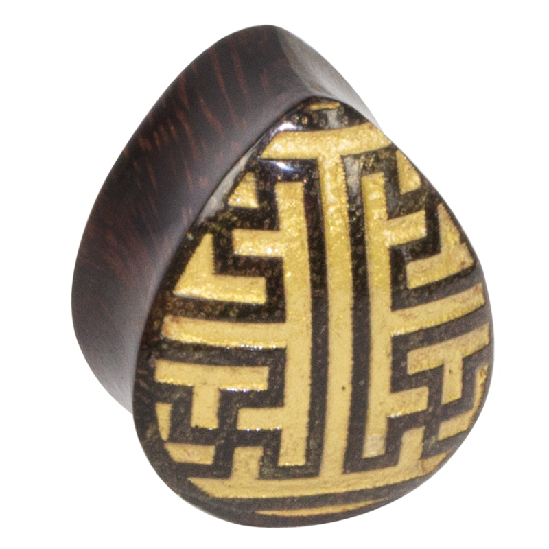 Sayagata Thamarind Wood Teardrop Plug Orecchio