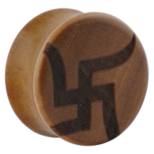 Wood Ear Plug Swastika