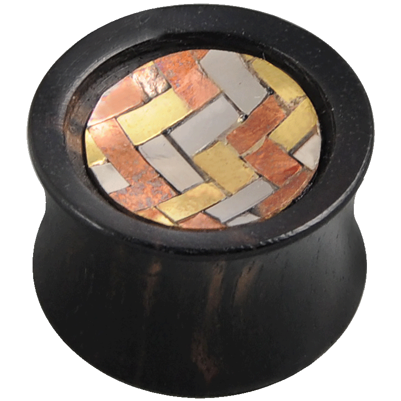 Wood Plug with Brass Element Orecchio