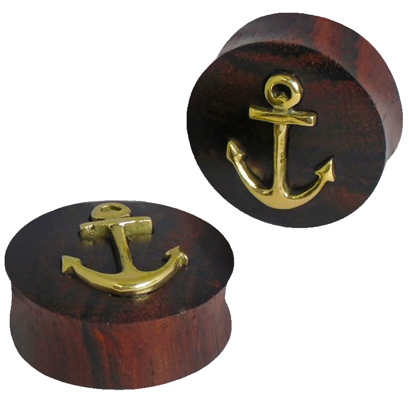Hand Made Brass and Sawo Wood Plugs (Price for Pair) Orecchio