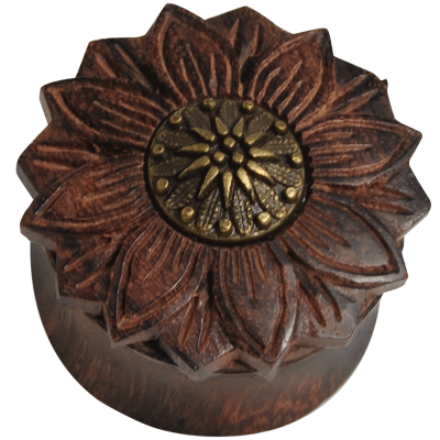 Wood Plug with Brass Element Orecchio