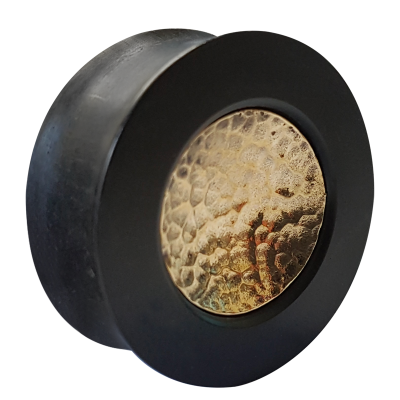 Ebony Plug with Brass Coin Hammered (price for pair) Ear