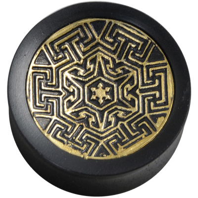 Wood Plug with Brass Element Orecchio