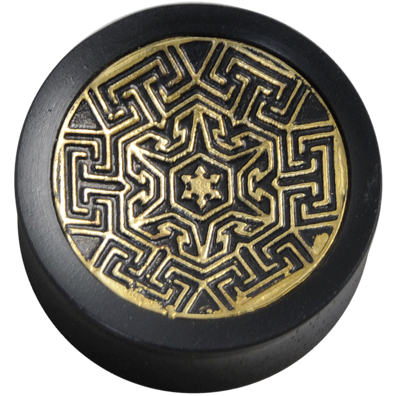 Wood Plug with Brass Element Orecchio