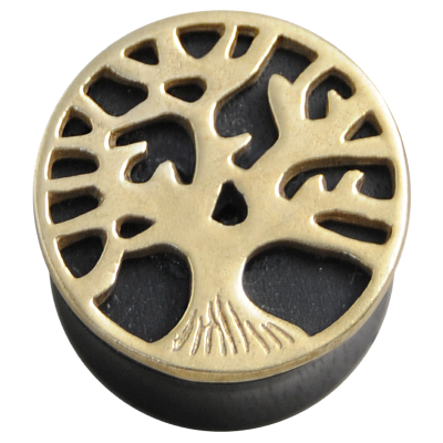 Wood Plug with Brass Element Orecchio