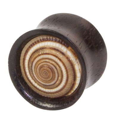Narra Wood Ear Plug with Shell Inlay Orecchio