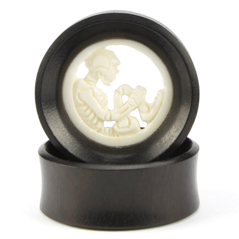 Bone Skeleton Ebony Plug (price for pair) Plug