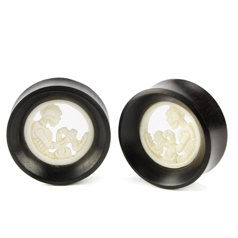 Bone Skeleton Ebony Plug (price for pair) Plug
