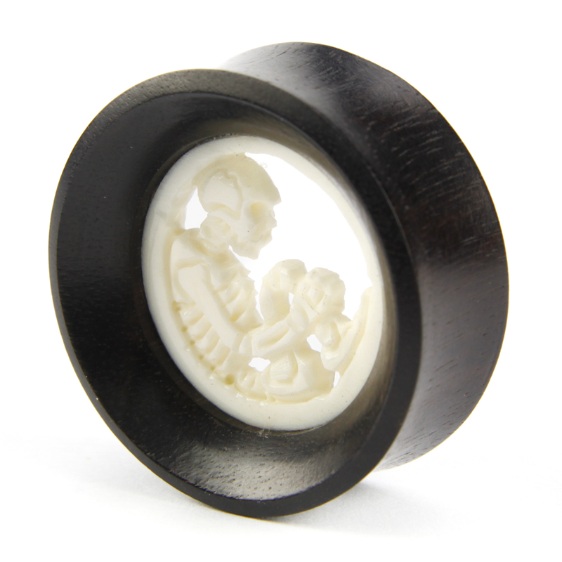 Bone Skeleton Ebony Plug (price for pair) Plug