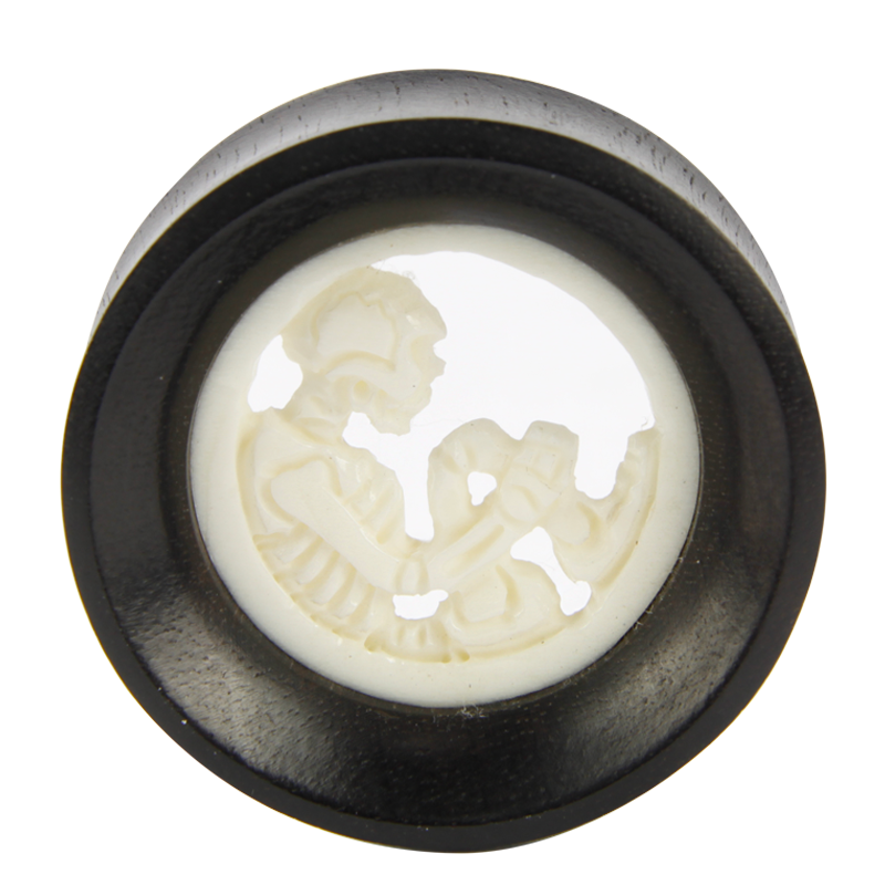 Bone Skeleton Ebony Plug (price for pair) Plug