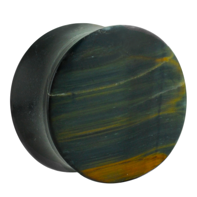 Blue Tiger Eye Convex Ear Plug Orecchio