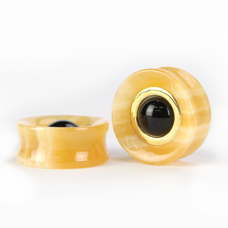 Calcite and Onyx Concave Ear Plug Orecchio