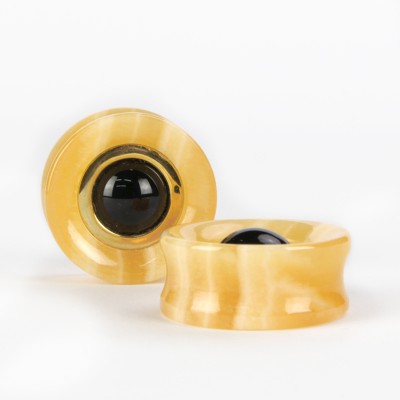 Calcite and Onyx Concave Ear Plug Orecchio