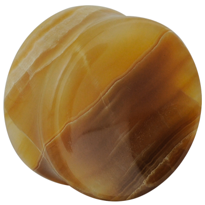 Brown Layered Onyx Concave Ear Plug Orecchio