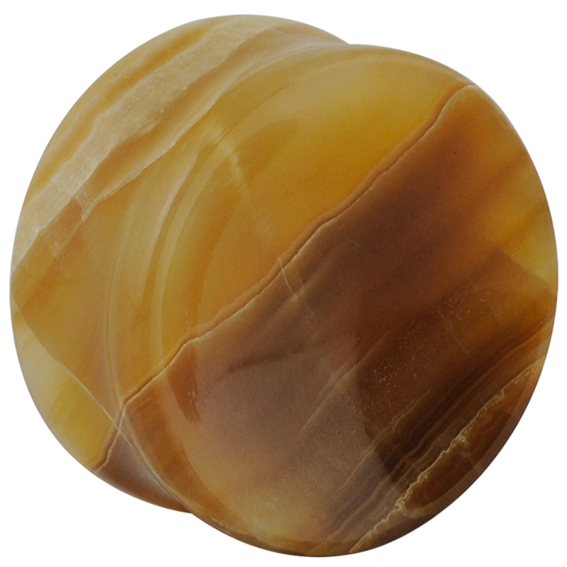 Brown Layered Onyx Concave Ear Plug Orecchio