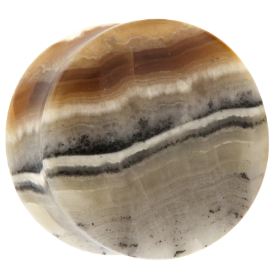 Bicolor Layered Onyx Convex Ear Plug Orecchio