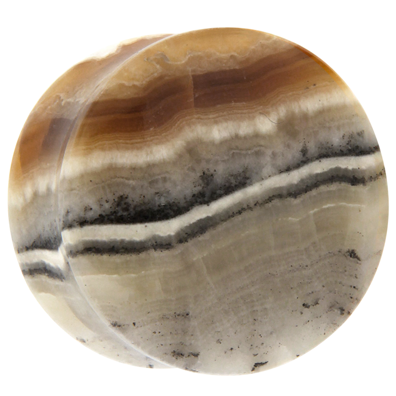 Bicolor Layered Onyx Convex Ear Plug Orecchio