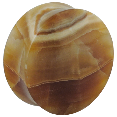 Brown Layered Onyx Convex Ear Plug Orecchio