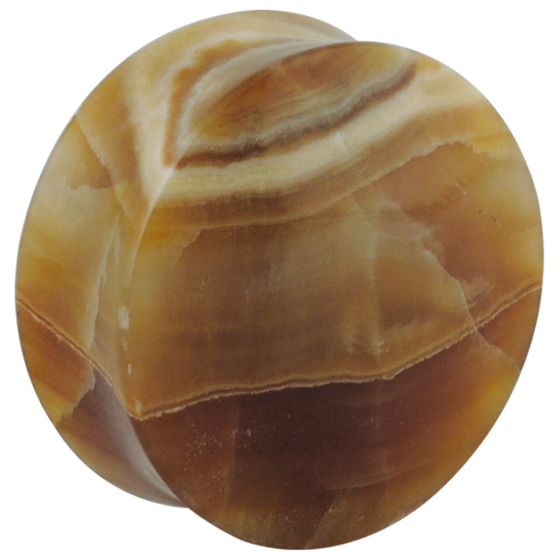 Brown Layered Onyx Convex Ear Plug Orecchio