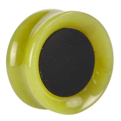 Green Quartz and Onyx Concave Ear Plug Orecchio