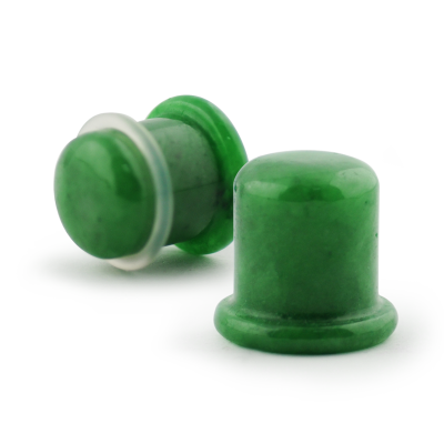 Single Flare Stone Plug Green Jade (Price for Pair) Orecchio