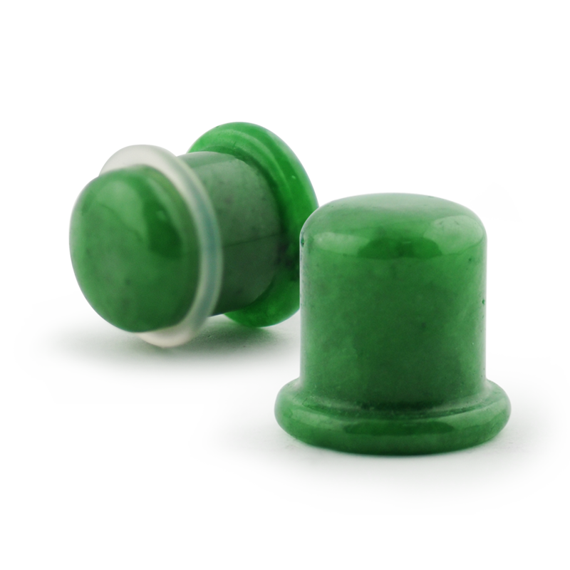 Single Flare Stone Plug Green Jade (Price for Pair) Orecchio