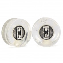 El Rana Quartz Plug with Silver Hourglass (Price for Pair)