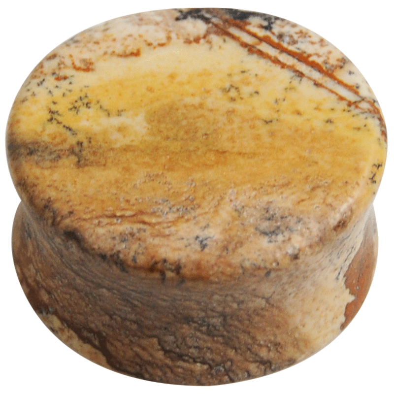 Picture Jasper Stone Plug (Price for Pair) Orecchio