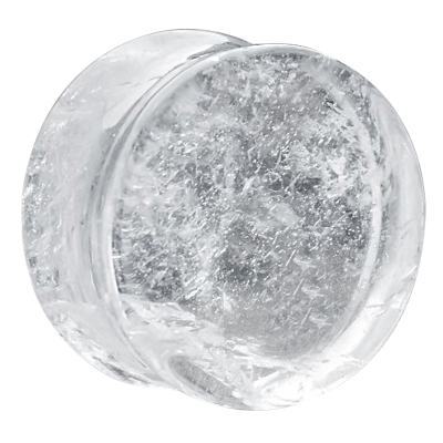 White Quartz Convex Ear Plug Orecchio