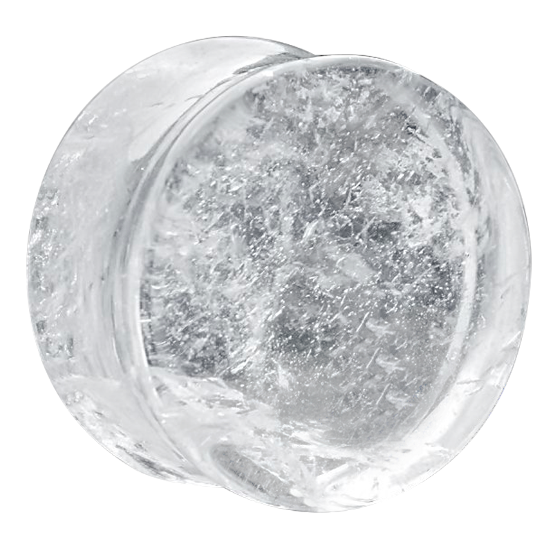 White Quartz Convex Ear Plug Orecchio