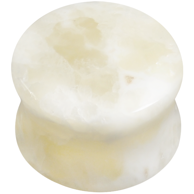 White Onyx Double Flare Convex Plug Orecchio