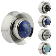 Titanium Plug with Interchangeable Natural Stone