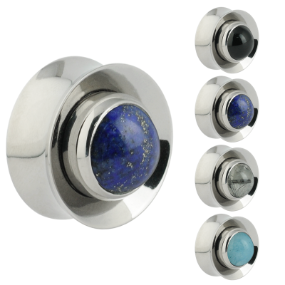 Titanium Plug with Interchangeable Natural Stone Orecchio