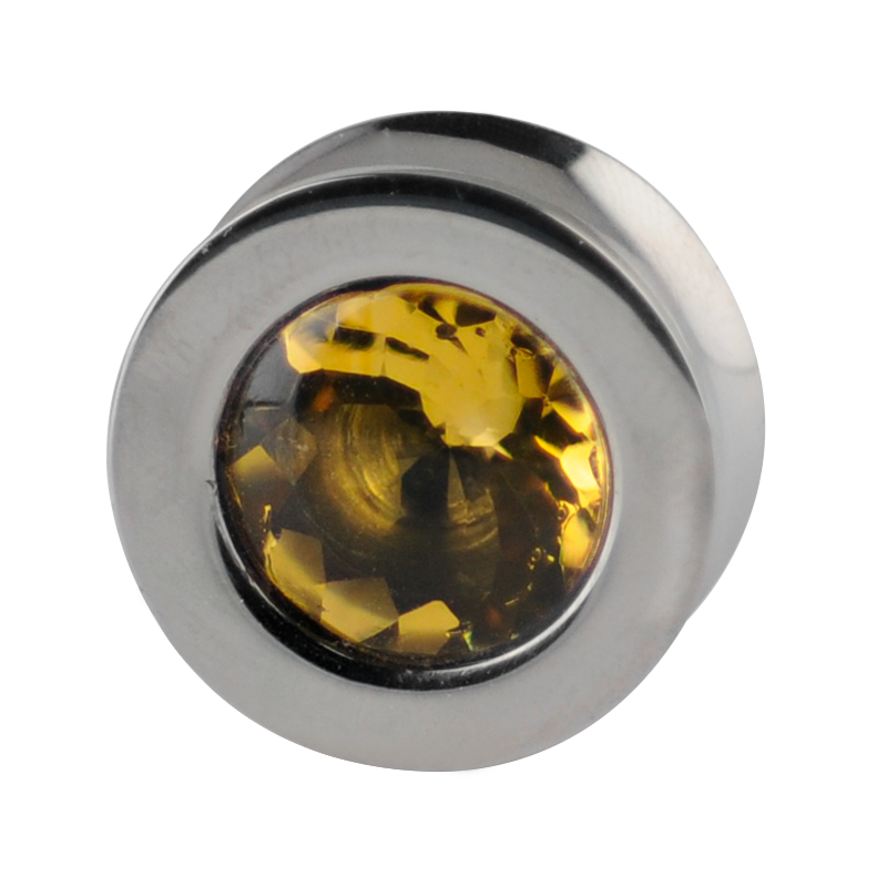 Titanium Plug with Natural AAA Quality Cushion Cut Stone Citrine (Price for Pair) Orecchio
