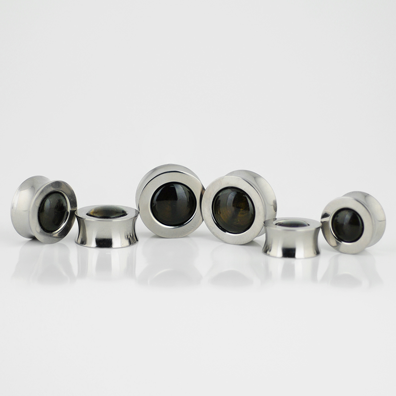 Titanium Plug with Natural AAA Quality Cushion Cut Stone Smoky Quartz (Price for Pair) Orecchio