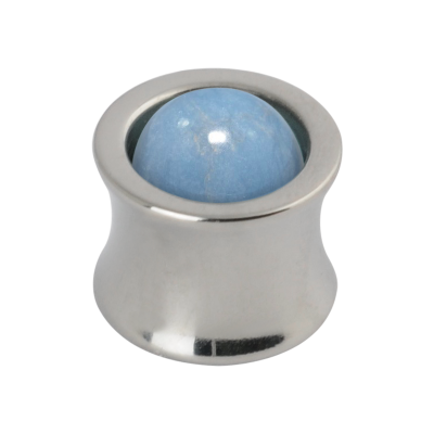 Titanium Plug with Natural Angelite Stone Sphere Orecchio