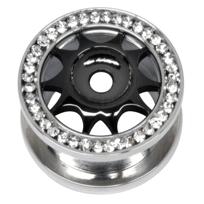 Channel Set Jewelled Wheel Tunnel Orecchio