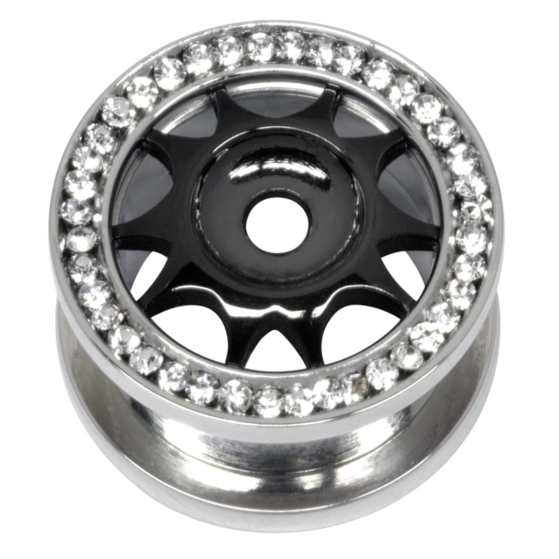 Channel Set Jewelled Wheel Tunnel Orecchio