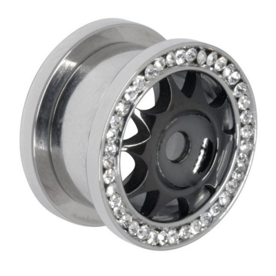 Channel Set Jewelled Wheel Tunnel Orecchio