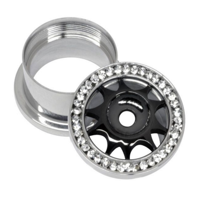 Channel Set Jewelled Wheel Tunnel Orecchio